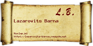 Lazarovits Barna névjegykártya
